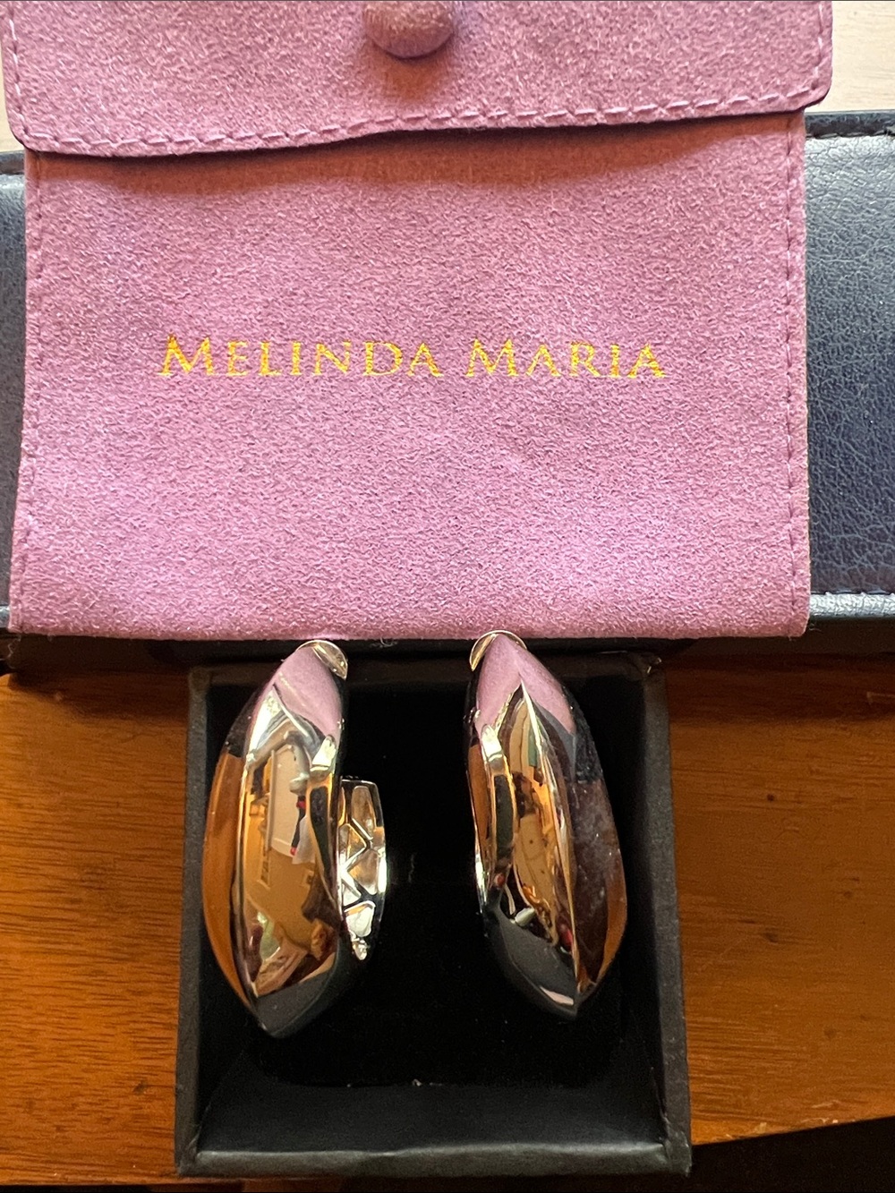 Melinda Maria Silver Curved Hoop Earrings
